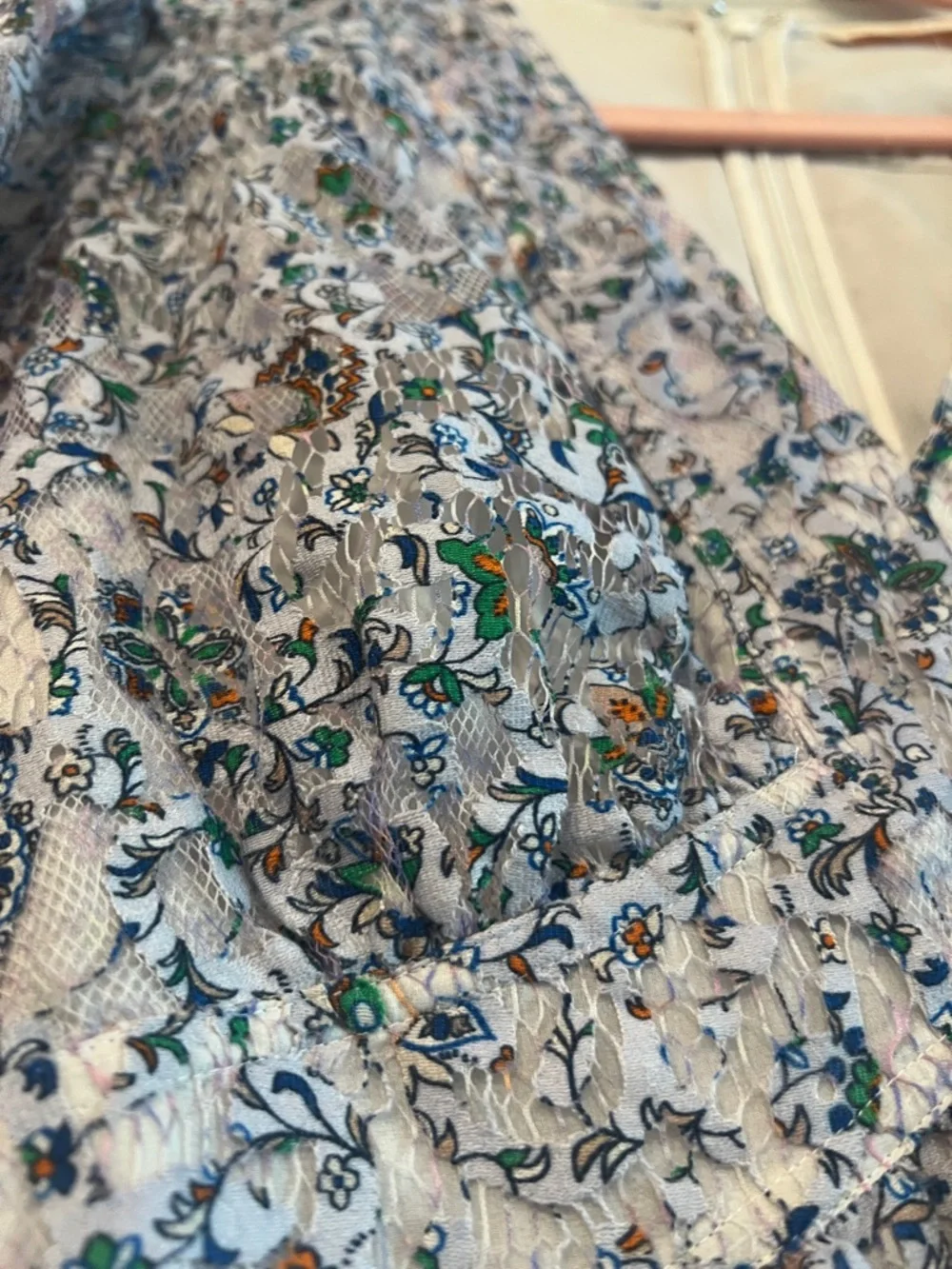 Tory Burch Blue Floral Puff-Sleeve Tunic